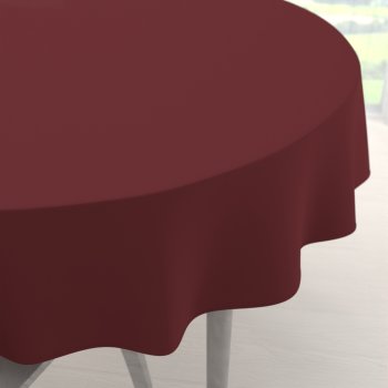 Velký teflonový kulatý ubrus TF-095 Vínově červený bez vzoru - Biante.cz