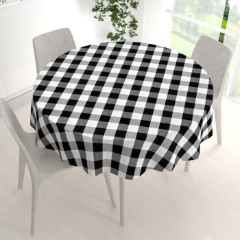 Bavlněný kulatý ubrus Olivia OL-004 Černo-bílá kostka velká - detail 1 - Biante.cz Bavlněný kulatý ubrus Olivia OL-004 Černo-bílá kostka velká - detail 1 - Biante.cz