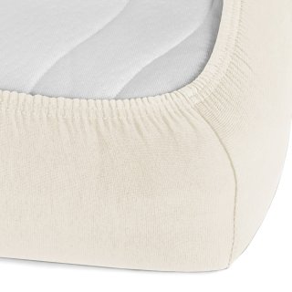 Jersey napínací prostěradlo JR-002 Smetanové - detail 1 - Biante.cz Jersey napínací prostěradlo JR-002 Smetanové - detail 1 - Biante.cz