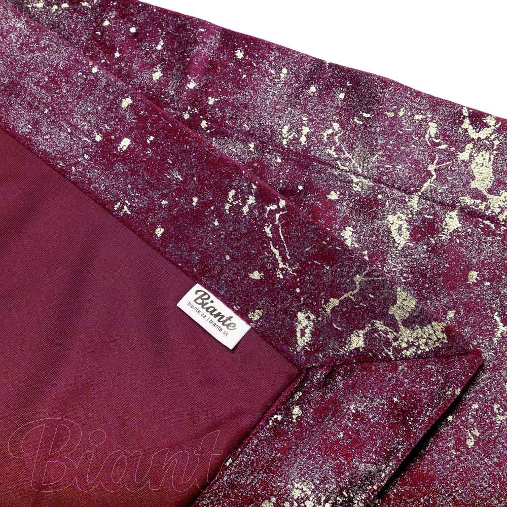 Sametový přehoz na postel Isabela IBL-006 Gold Design vínový - detail 2 - Biante.cz