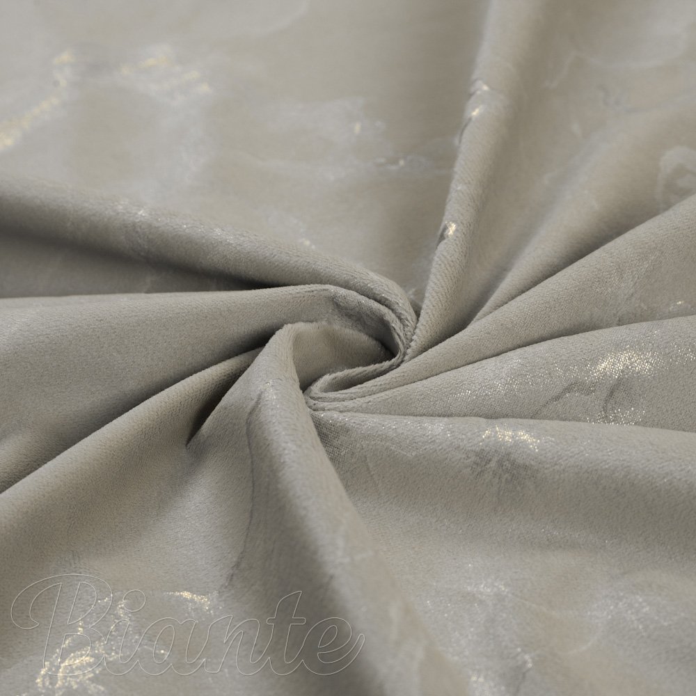 Sametová látka Isabela IBL-019 Zlatý/kouřový mramor na šedobéžovém - šířka 280 cm - detail 5 - Biante.cz