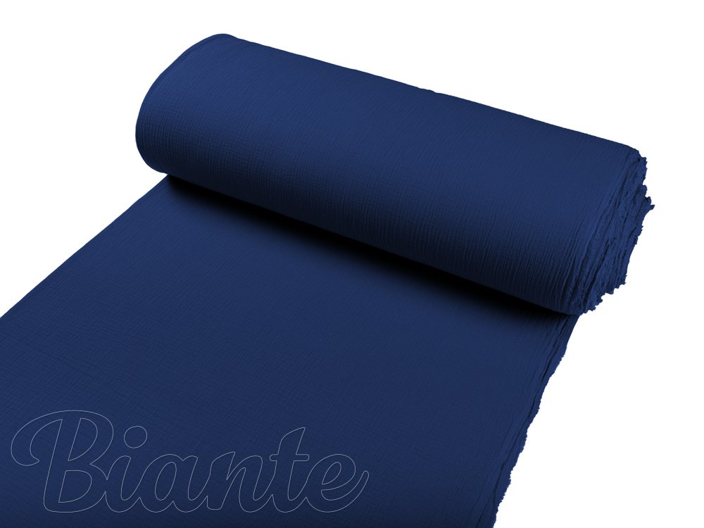 Mušelín dvojitá gázovina MSN-055 Tmavě modrá - metráž šířka 140 cm - detail 2 - Biante.cz