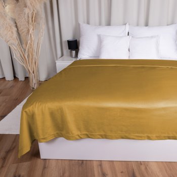 Sametový přehoz na postel Velvet Premium SVP-009 Hořčicový - Biante.cz Sametový přehoz na postel Velvet Premium SVP-009 Hořčicový - Biante.cz