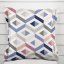 Bavlněný povlak na polštář s lemem Sandra SA-573 Modro-růžovo-šedé kosočtverce - Biante.cz