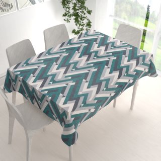 Sametový obdélníkový ubrus Tamara TMR-026 Zeleno-šedý designový cik-cak - detail 1 - Biante.cz Sametový obdélníkový ubrus Tamara TMR-026 Zeleno-šedý designový cik-cak - detail 1 - Biante.cz