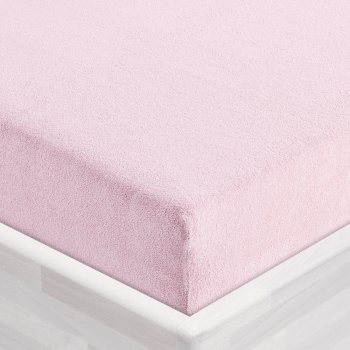 Detské froté napínacie prestieradlo do postieľky FR-032 Púdrovo ružová - detail 1 - Biante.sk