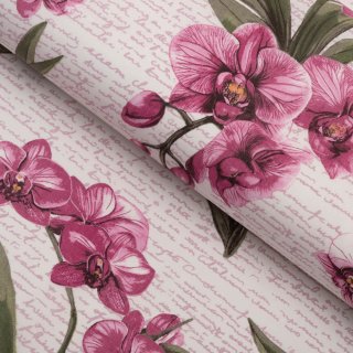 Bavlnená látka/plátno Sandra SA-635 Ružovofialové orchidey na bielom - šírka 160 cm - Biante.sk Bavlnená látka/plátno Sandra SA-635 Ružovofialové orchidey na bielom - šírka 160 cm - Biante.sk