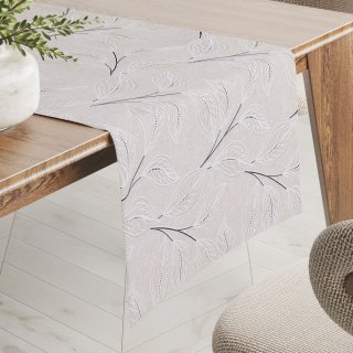 Dekorační běhoun na stůl Leona LN-164 Pnoucí lístky na režném - Biante.cz