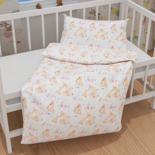 Dětské bavlněné povlečení do postýlky Sandra SA-694 Veverky a lišky mezi květinami na bílém - detail 1 - Biante.cz Dětské bavlněné povlečení do postýlky Sandra SA-694 Veverky a lišky mezi květinami na bílém - detail 1 - Biante.cz