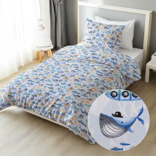 Dětské bavlněné ložní povlečení Sandra SA-673 Podmořský svět modrý - Biante.cz
