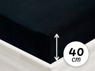 Jersey napínacie prestieradlo na extra vysoký matrac JR-030 Čierne - Biante.sk Jersey napínacie prestieradlo na extra vysoký matrac JR-030 Čierne - Biante.sk