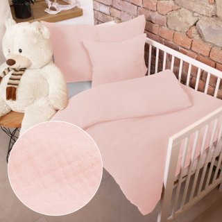 Dětské mušelínové povlečení do postýlky Nature MSN-077 Bledě růžové - Biante.cz