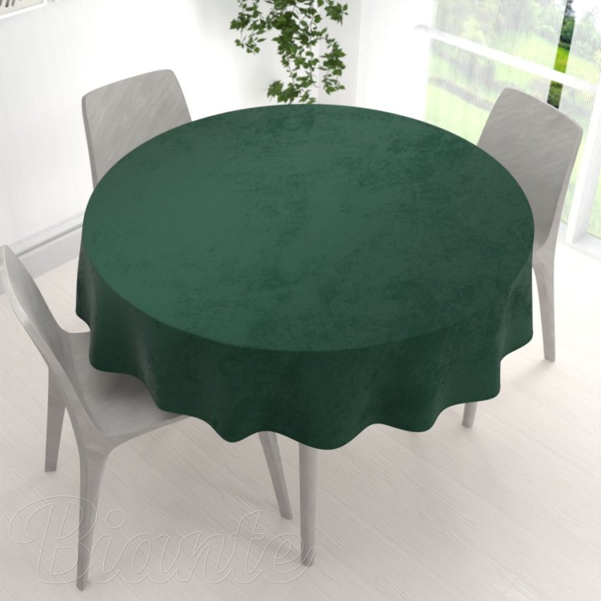 Velký sametový kulatý ubrus Velvet Premium SVP-040 Lesní zelená - detail 1 - Biante.cz