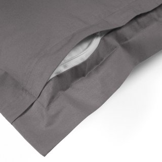 Bavlněný povlak na polštář s lemem Moni MO-077 Šedý - detail 1 - Biante.cz