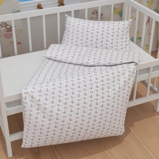 Detské bavlnené posteľné obliečky do postieľky Sandra SA-641 Temne modrý ľudový kvetinový vzor na bielom - detail 1 - Biante.sk Detské bavlnené posteľné obliečky do postieľky Sandra SA-641 Temne modrý ľudový kvetinový vzor na bielom - detail 1 - Biante.sk