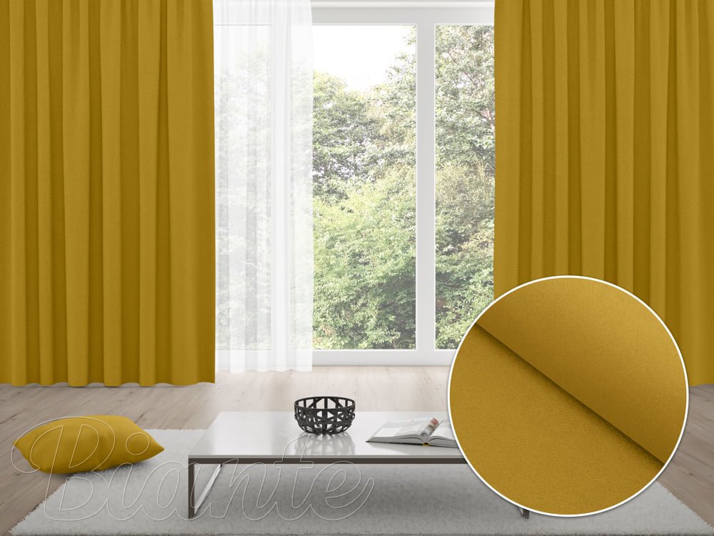 Zatemňovací závěs Blackout BKU-102 Okrový - šířka 270 cm - Biante.cz