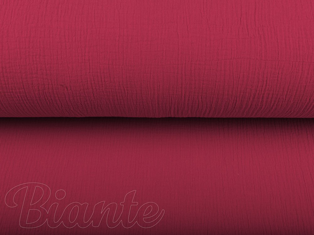 Mušelín dvojitá gázovina MSN-042 Malinově červená - metráž šířka 160 cm - detail 5 - Biante.cz