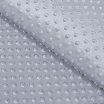 Dětská látka Minky 3D puntíky MKP-050 Stříbrnošedá - šířka 150 cm