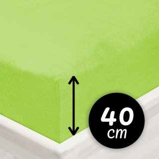 Jersey napínacie prestieradlo na extra vysoký matrac JR-019 Žiarivo zelené - Biante.sk