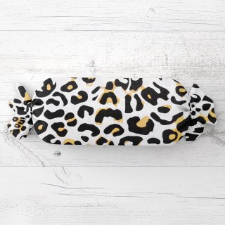 Polštář válec bonbon Sandra SA-409 Leopardí vzor na bílém - Biante.cz