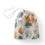 Bavlněný pytlík/sáček na přezůvky Sandra SA-748 Hnědo-zelené akvarelové listy na bílém - Biante.cz