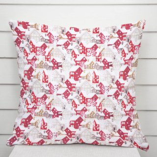 Vianočná dekoračná obliečka na vankúš PML-038 Zasnežená dedinka - Biante.sk