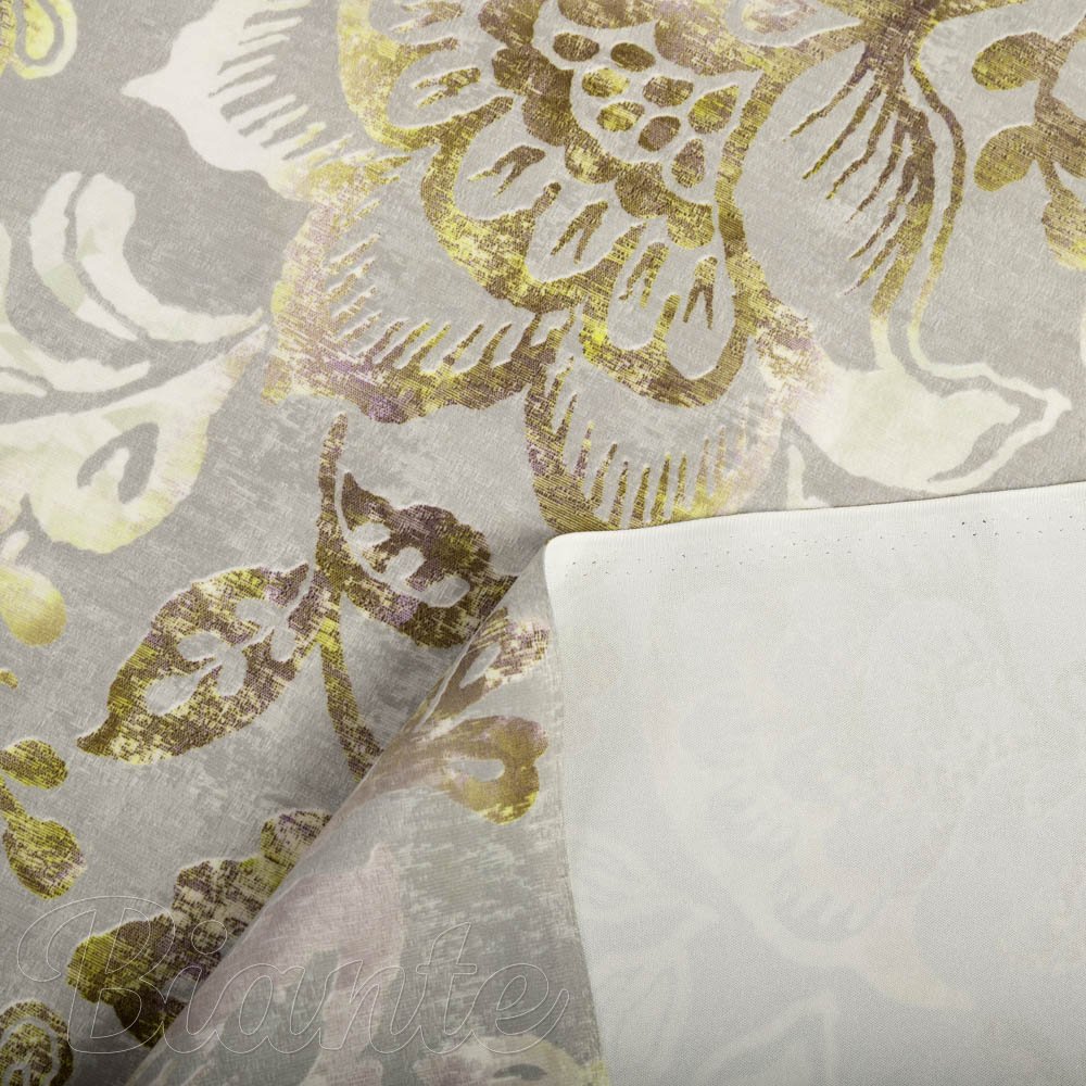 Sametová látka Tamara TMR-055 Abstraktní zelené květy na zelenošedém - šířka 150 cm - detail 6 - Biante.cz