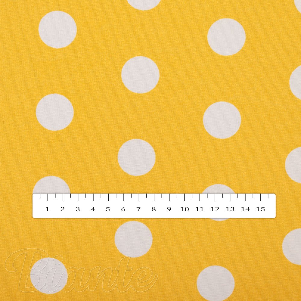 Bavlněná látka/plátno Sandra SA-735 Bílé puntíky na žlutooranžovém - šířka 160 cm - detail 3 - Biante.sk