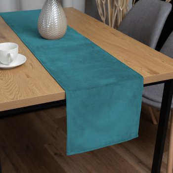 Sametový běhoun na stůl Velvet Premium SVP-035 Tyrkysově modrý - Biante.cz Sametový běhoun na stůl Velvet Premium SVP-035 Tyrkysově modrý - Biante.cz