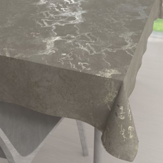 Veľký zamatový obdĺžnikový obrus Isabela IBL-019 Zlatý/dymový mramor na sivobéžovom - Biante.sk