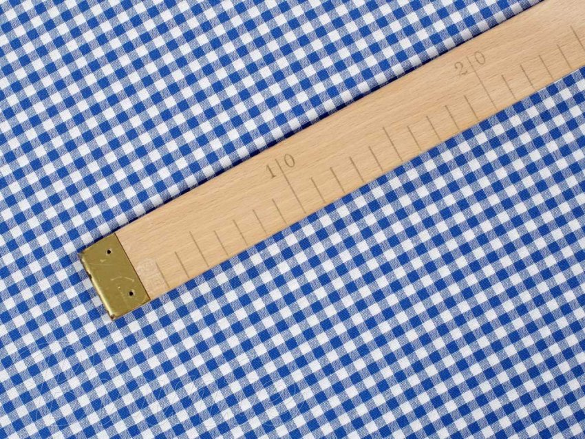 Dekorační látka Rebeka RE-009 Modro-bílá kostka malá - šířka 140 cm - detail 4 - Biante.cz