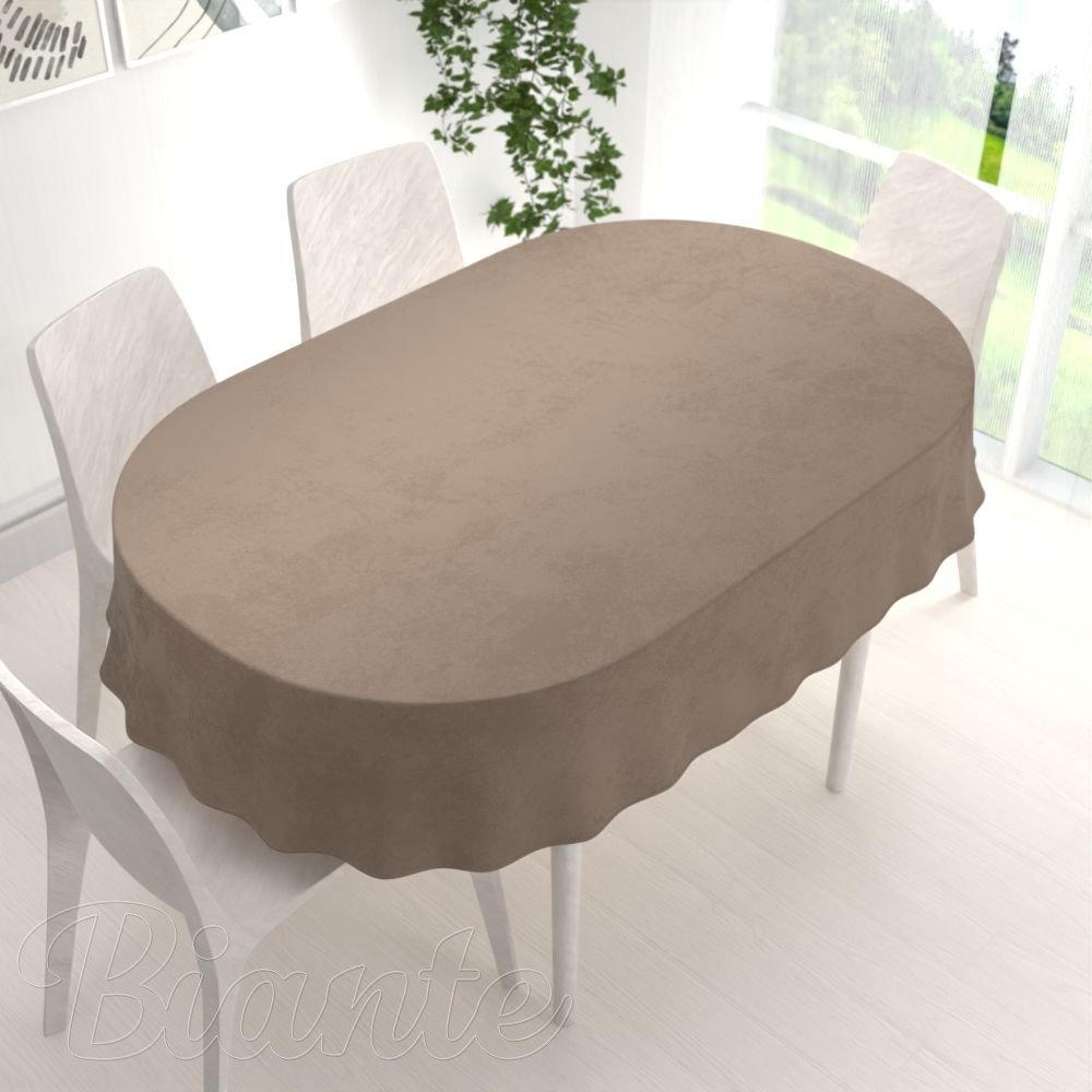 Velký sametový oválný ubrus Velvet Premium SVP-005 Světle hnědý - detail 1 - Biante.cz Velký sametový oválný ubrus Velvet Premium SVP-005 Světle hnědý - detail 1 - Biante.cz