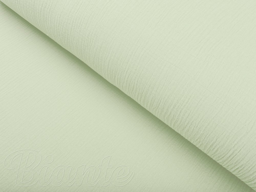 Mušelín dvojitá gázovina MSN-030 Pastelově pistáciová - metráž šířka 140 cm - detail 4 - Biante.cz