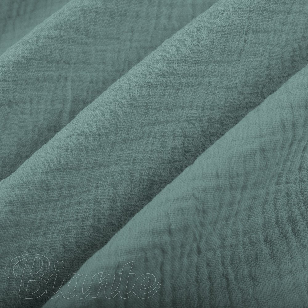 Mušelín dvojitá gázovina MSN-047 Pastelově modrozelená - metráž šířka 160 cm - detail 7 - Biante.cz