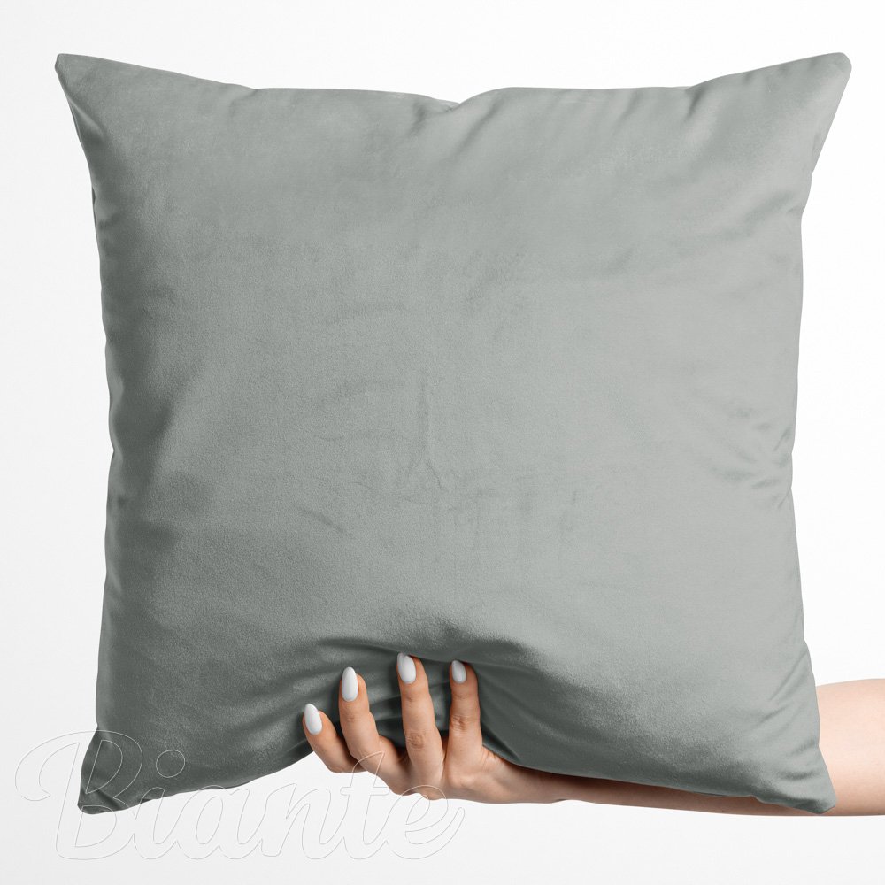 Sametový povlak na polštář Velvet Premium SVP-046 Světle šedý - Biante.cz