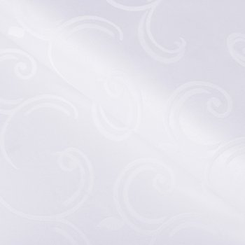 Teflonová látka na ubrusy TF-100 Bílé ornamenty s lístky - šířka 155 cm - Biante.cz