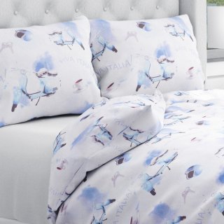 Bavlnené posteľné obliečky Sandra SA-289 Viva Italia modrá - Biante.sk Bavlnené posteľné obliečky Sandra SA-289 Viva Italia modrá - Biante.sk