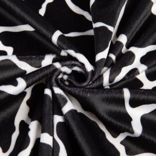 Sametová látka Tamara TMR-015 Černobílý žirafí vzor - šířka 150 cm - detail 1 - Biante.cz