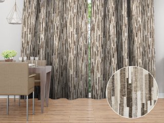 Dekoračný záves na mieru Leona LN-176 Hnedo-béžové pásiky - Biante.sk