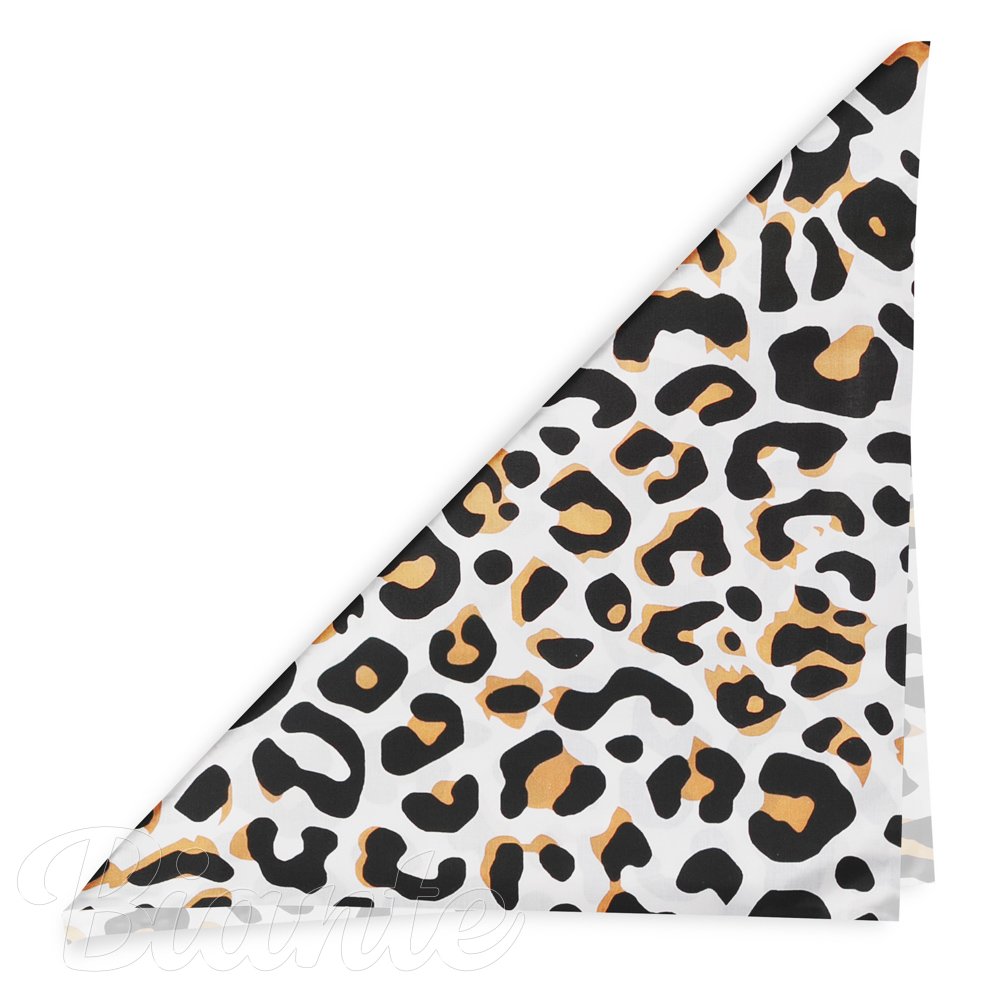 Bavlněný šátek Sandra SA-409 Leopardí vzor na bílém - detail 1 - Biante.cz