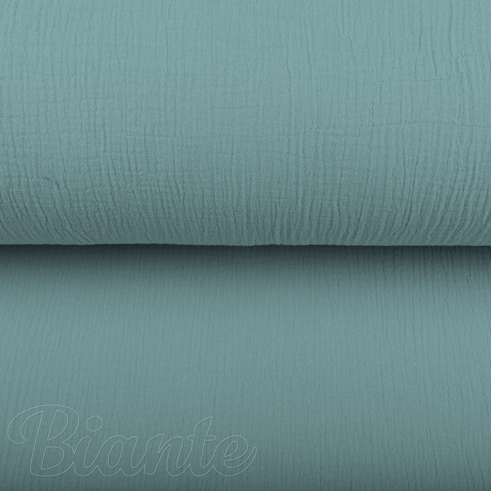 Mušelín dvojitá gázovina MSN-050 Pastelově modrozelená - metráž šířka 140 cm - detail 5 - Biante.cz
