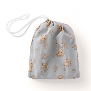 Bavlněný pytlík/sáček na přezůvky Sandra SA-615 Medvídci v košíčcích na modrém