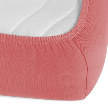 Jersey napínací prostěradlo na extra vysokou matraci JR-001 Korálové - detail 1 - Biante.cz Jersey napínací prostěradlo na extra vysokou matraci JR-001 Korálové - detail 1 - Biante.cz