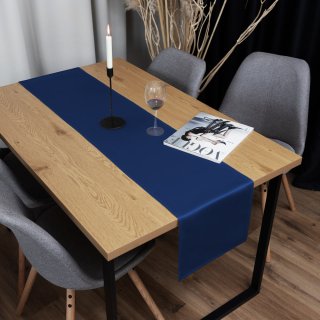 Saténový běhoun na stůl polyesterový Satén LUX-047 Námořnická modrá - detail 1 - Biante.cz