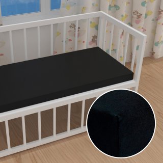 Dětské jersey napínací prostěradlo do postýlky JR-030 Černé - Biante.cz