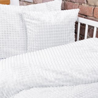 Dětské povlečení do postýlky Minky kostky MKK-007 Bílé - detail 1 - Biante.cz Dětské povlečení do postýlky Minky kostky MKK-007 Bílé - detail 1 - Biante.cz