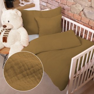 Dětské mušelínové povlečení do postýlky Nature MSN-063 Okrově hnědé - Biante.cz