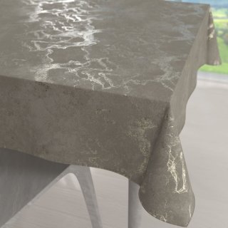 Veľký zamatový štvorcový obrus Isabela IBL-019 Zlatý/dymový mramor na sivobéžovom - Biante.sk