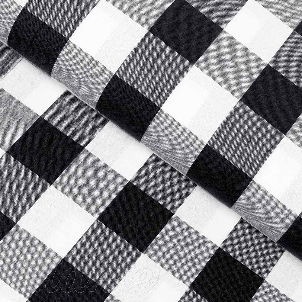Bavlněná látka Olivia OL-004 Černo-bílá kostka velká - šířka 150 cm - Biante.cz