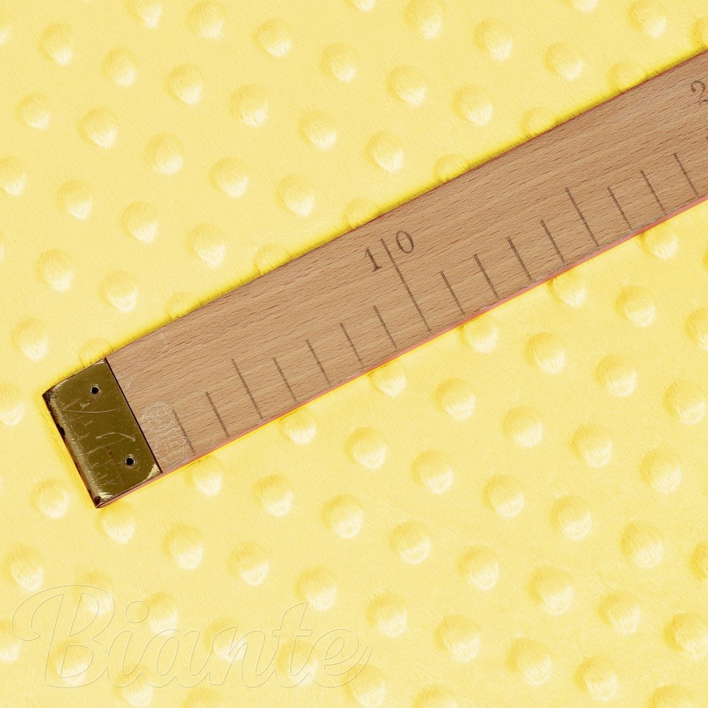 Dětská látka Minky 3D puntíky MKP-021 Citrónově žlutá - šířka 150 cm - detail 5 - Biante.cz